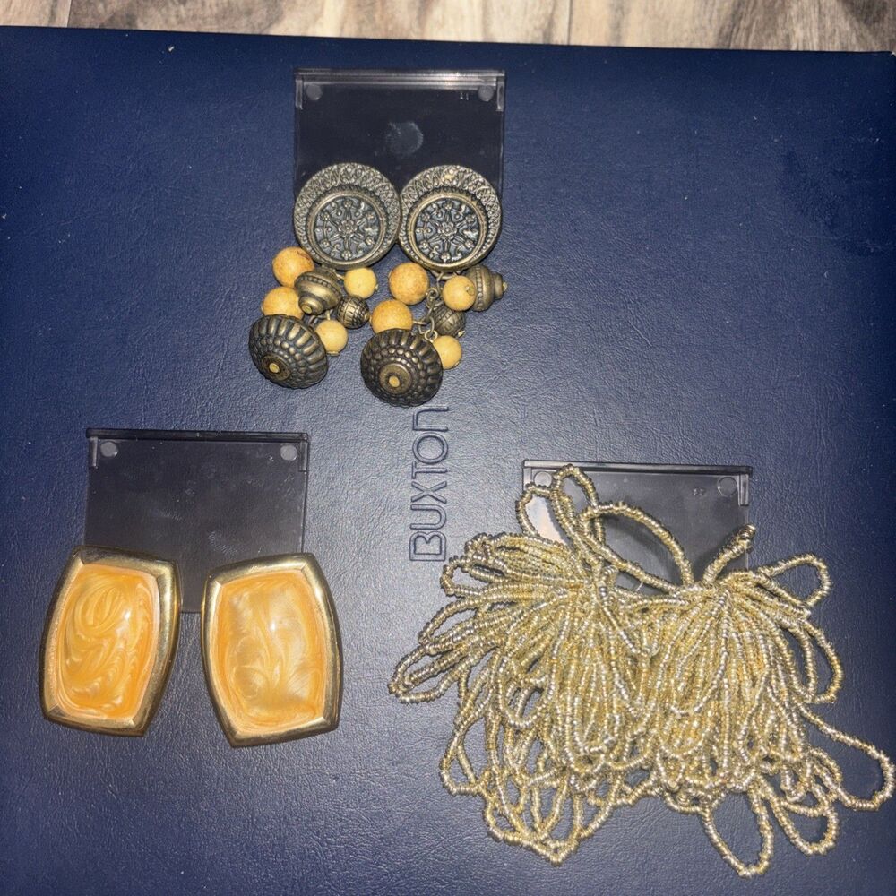 Lot of 3 Pairs of Clip-On Earrings